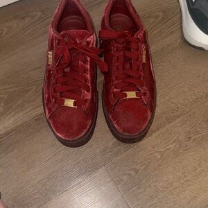 Puma Red Suede Sneakers Classic Design